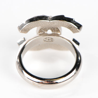 Chanel Crystal Baguette CC Ring 6 Silver 3 of 4