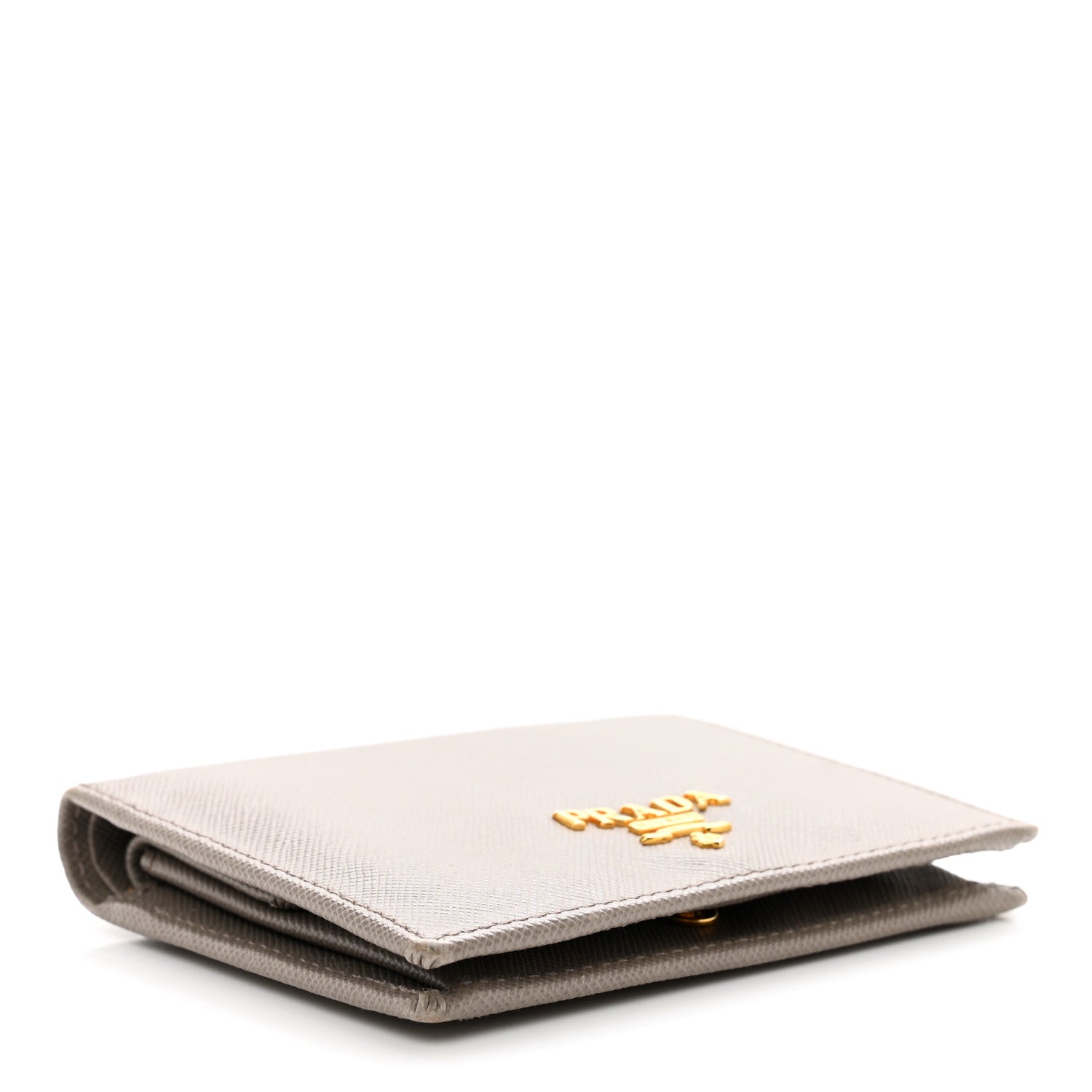 Prada Saffiano Metal Compact Snap Bi-Fold Wallet Marmo 4 of 6