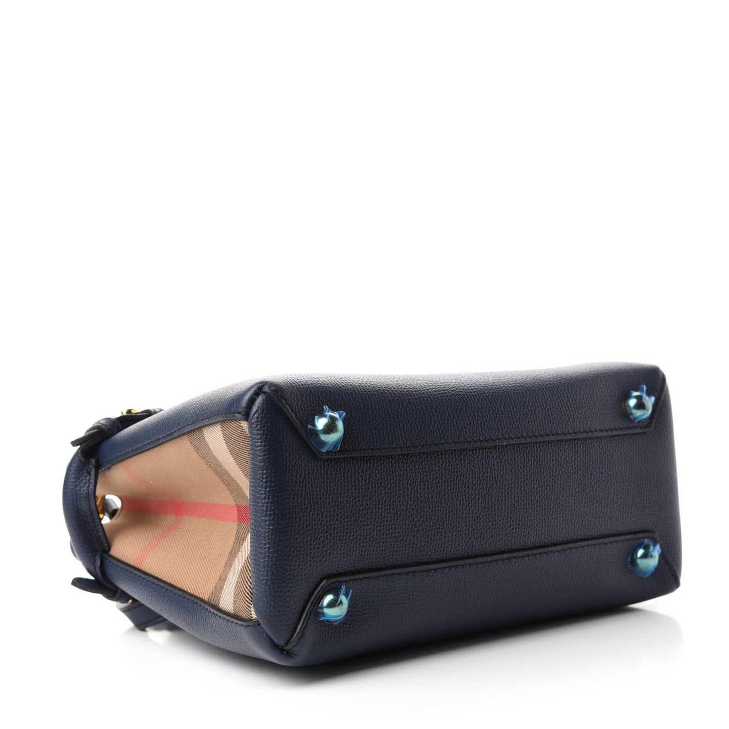 Grainy Calfskin House Check Baby Banner Tote Ink Blue
