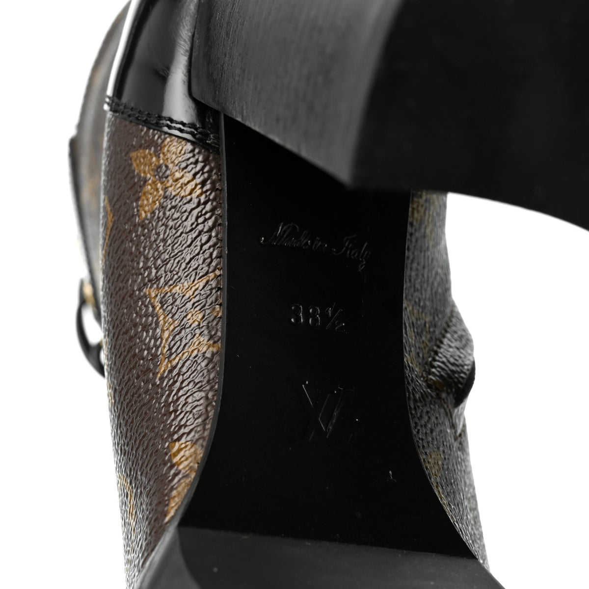 Patent Calfskin Monogram Star Trail Ankle Boots 38.5 Black