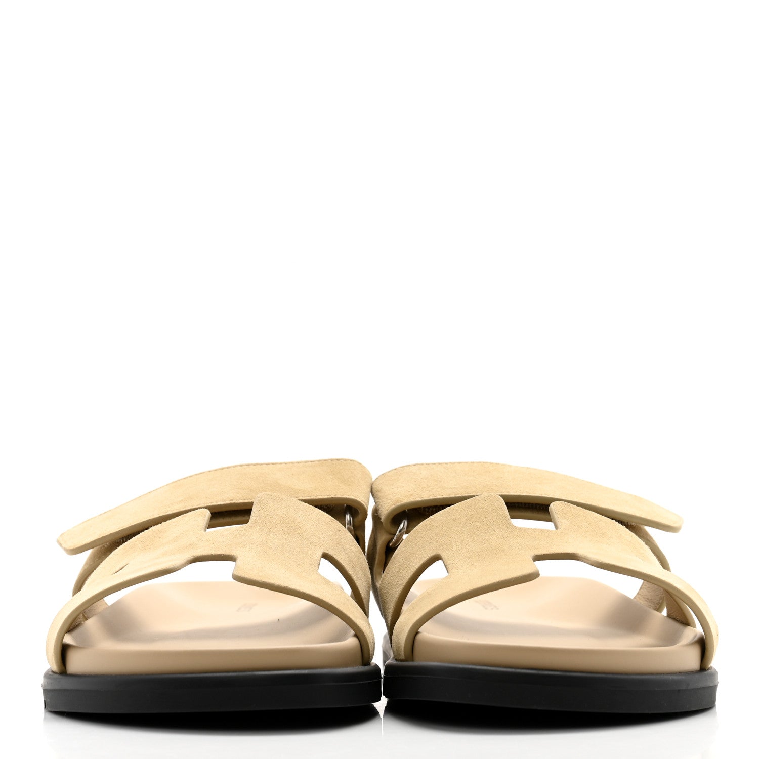 Hermes Suede Goatskin Womens Chypre Sandals 39 Beige Lin 2 of 10