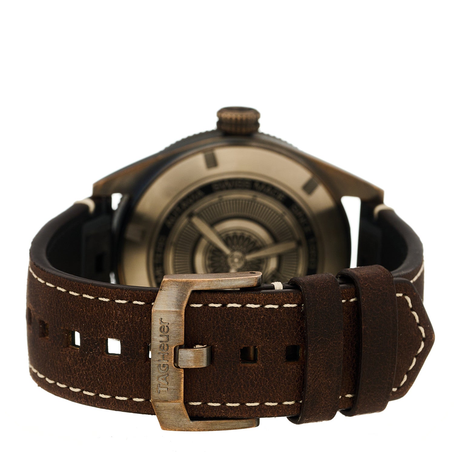 Tag Heuer Bronze Calfskin 41mm Autavia Automatic Watch Brown WBE5191 3 of 4