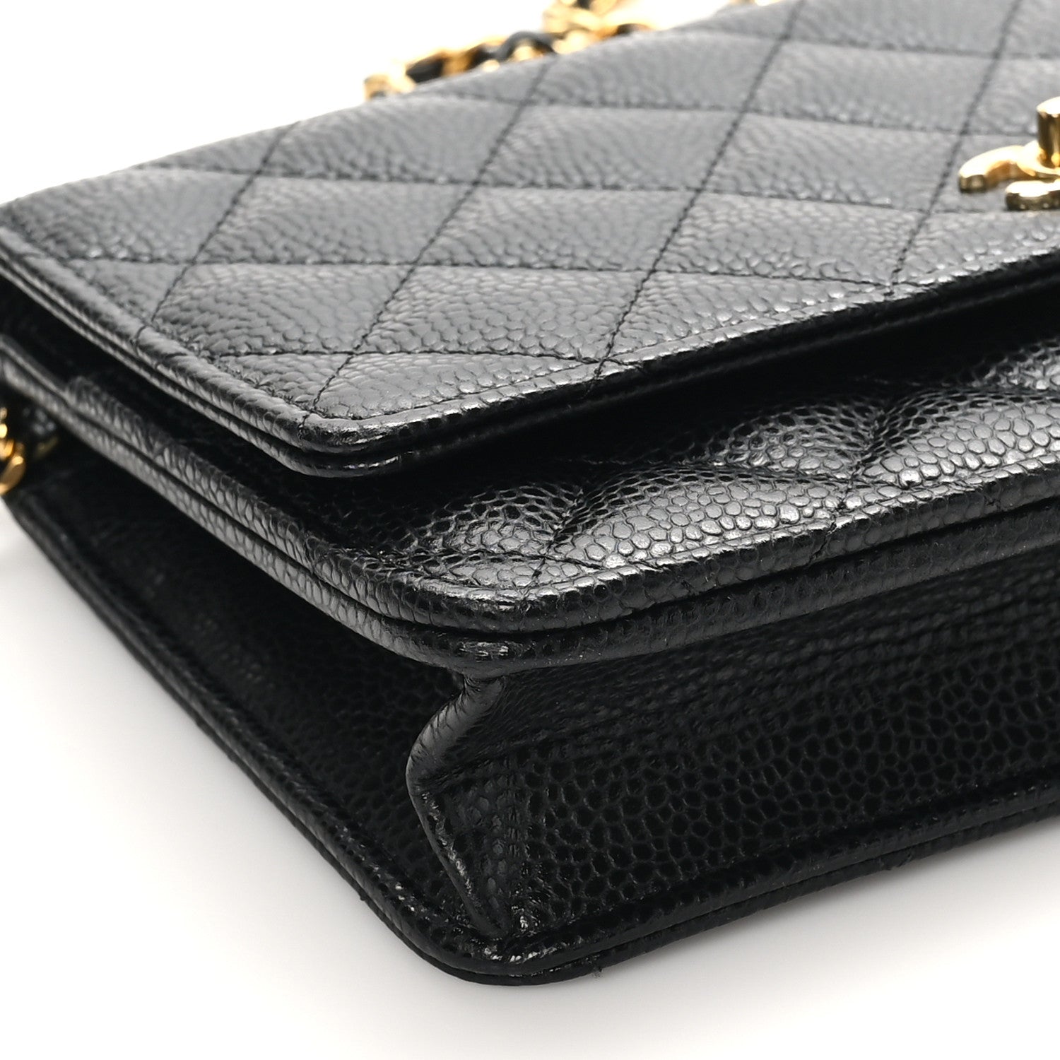Chanel Caviar Quilted CC Turnlock Wallet On Chain Black 11 of 12