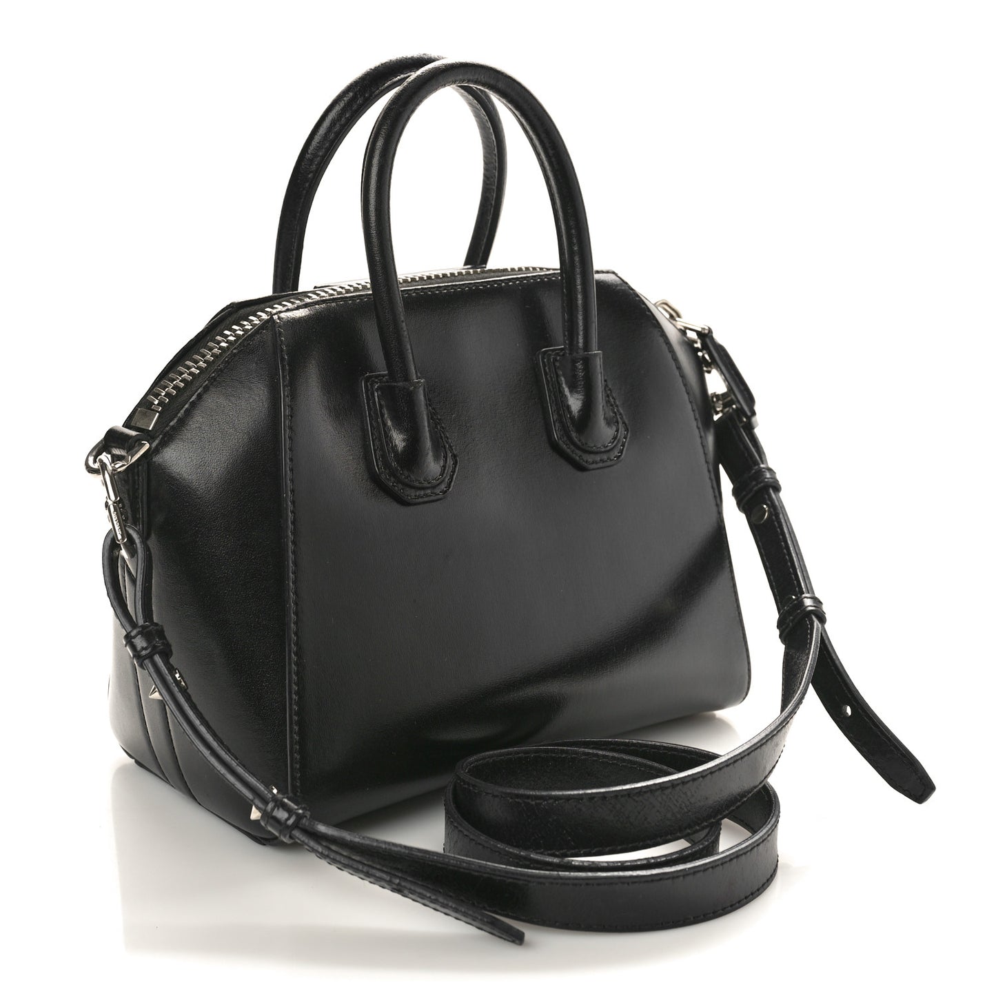 Shiny Lord Calfskin Small Antigona Black