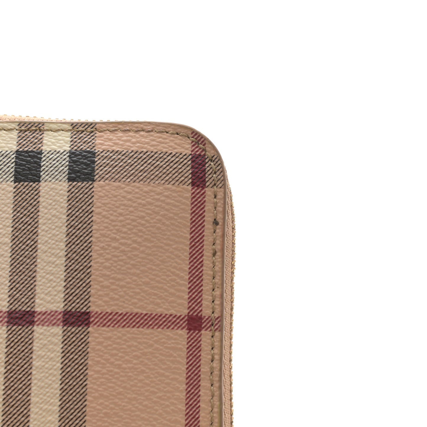 Haymarket Check Large Ziggy Zip Around Wallet Beige