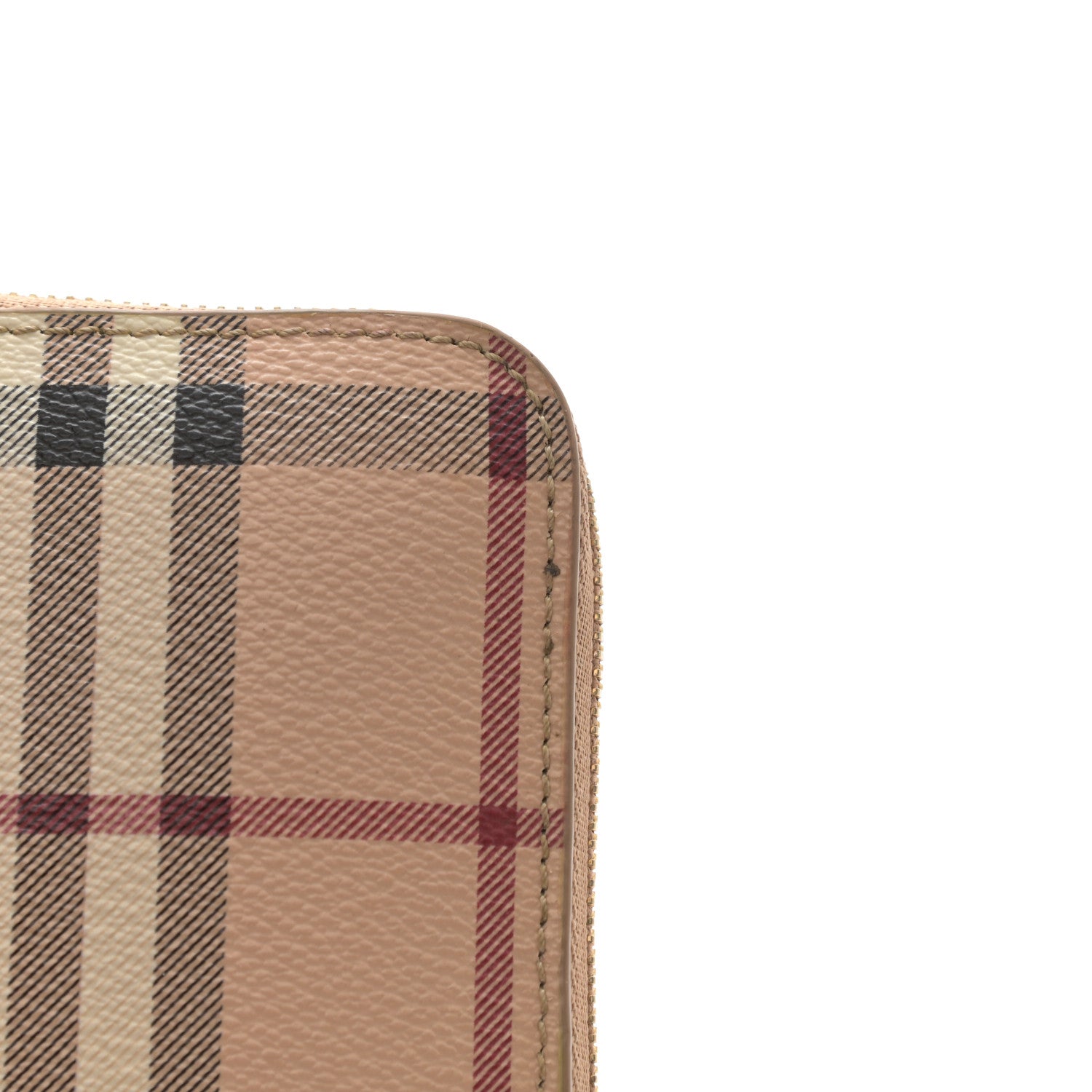 Burberry Haymarket Check Large Ziggy Zip Around Wallet Beige 9 of 9