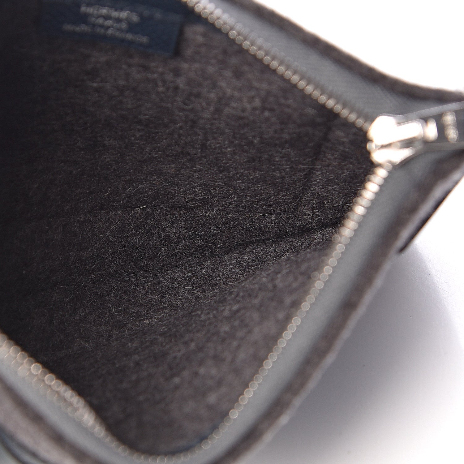 Hermes Felt Epsom Toodoo Card Holder Gris Moyen Indigo Vert Cypress 5 of 8