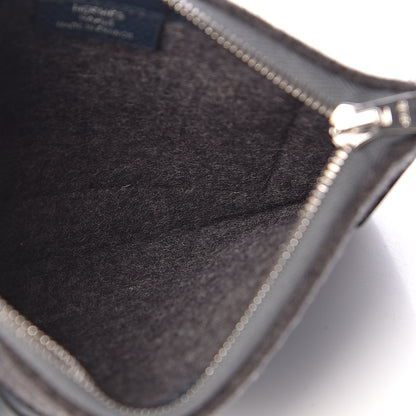 Hermes Felt Epsom Toodoo Card Holder Gris Moyen Indigo Vert Cypress 5 of 8