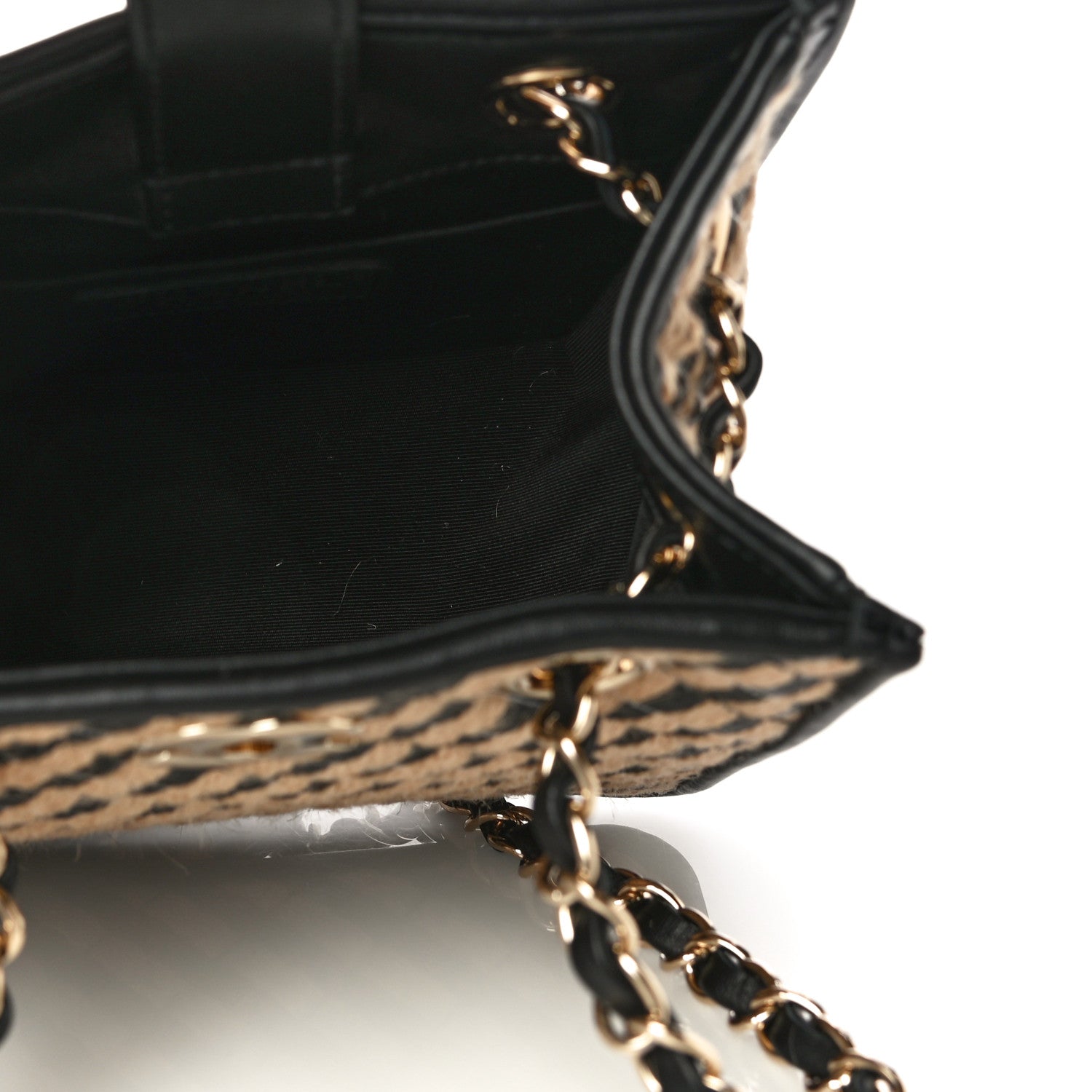 Chanel Raffia Jute Striped Urban Jungle Bucket Bag Black Beige 5 of 10