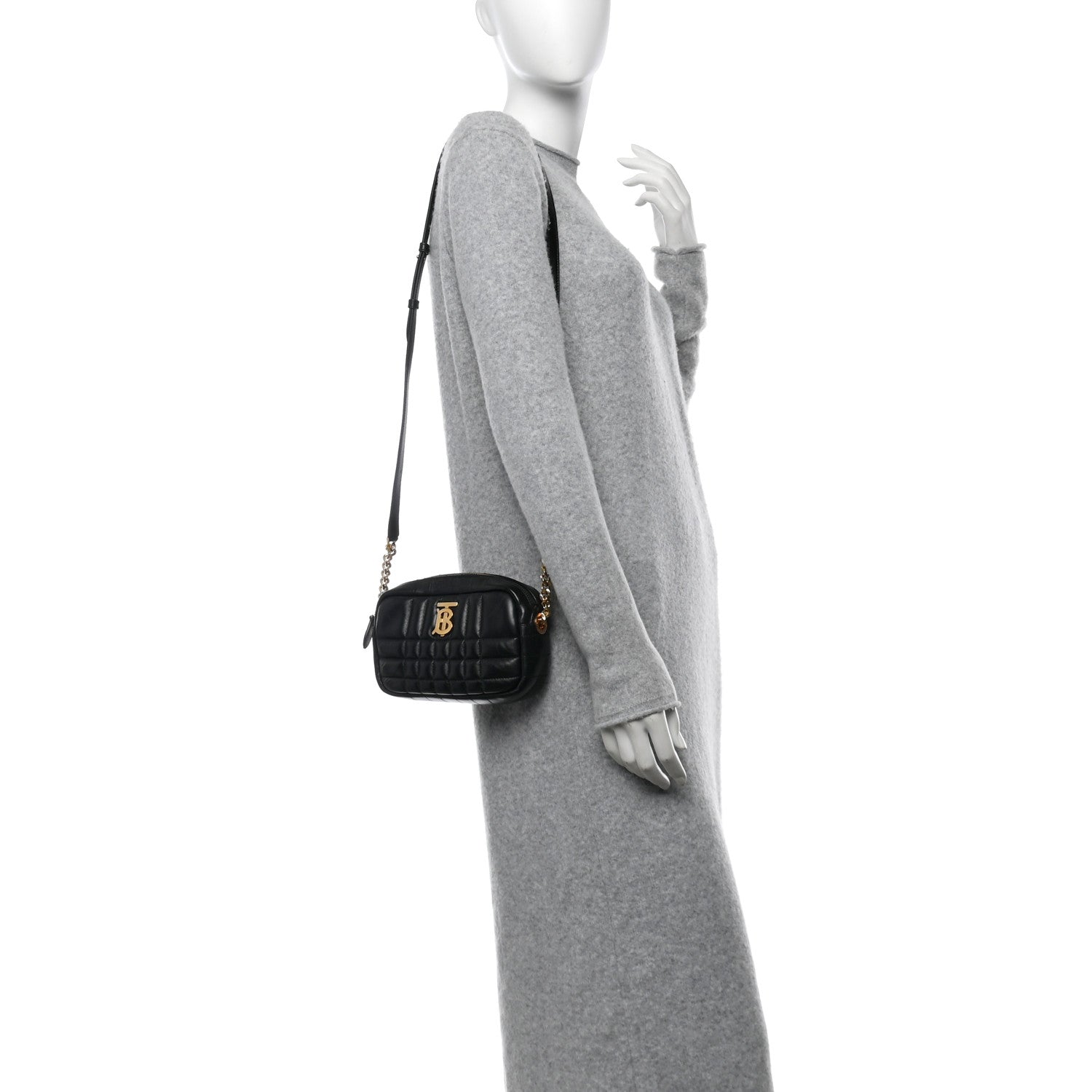 Burberry Calfskin Quilted Small Lola Camera Bag Black 2 of 10