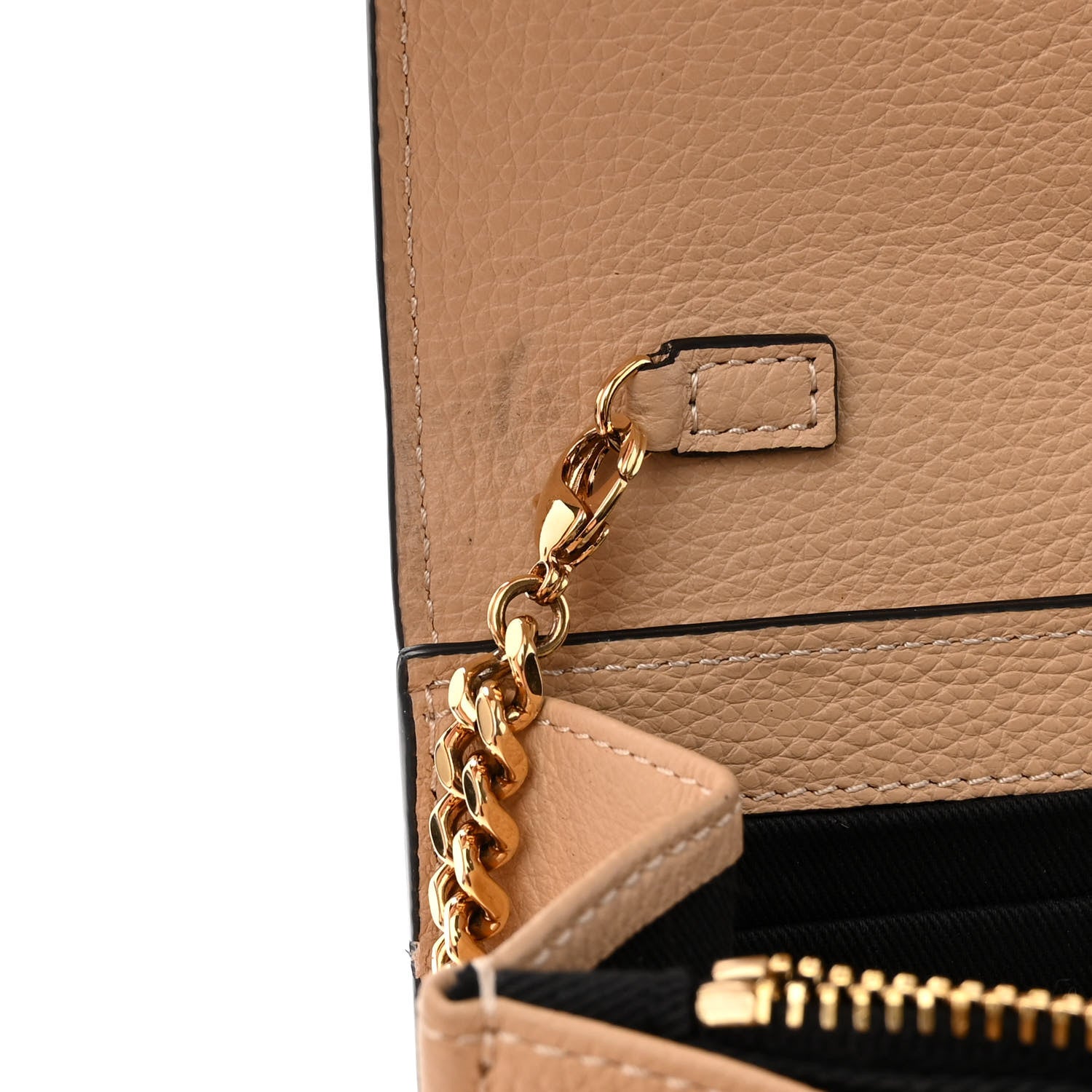 Versace Grainy Calfskin Virtus Chain Crossbody Beige 10 of 12