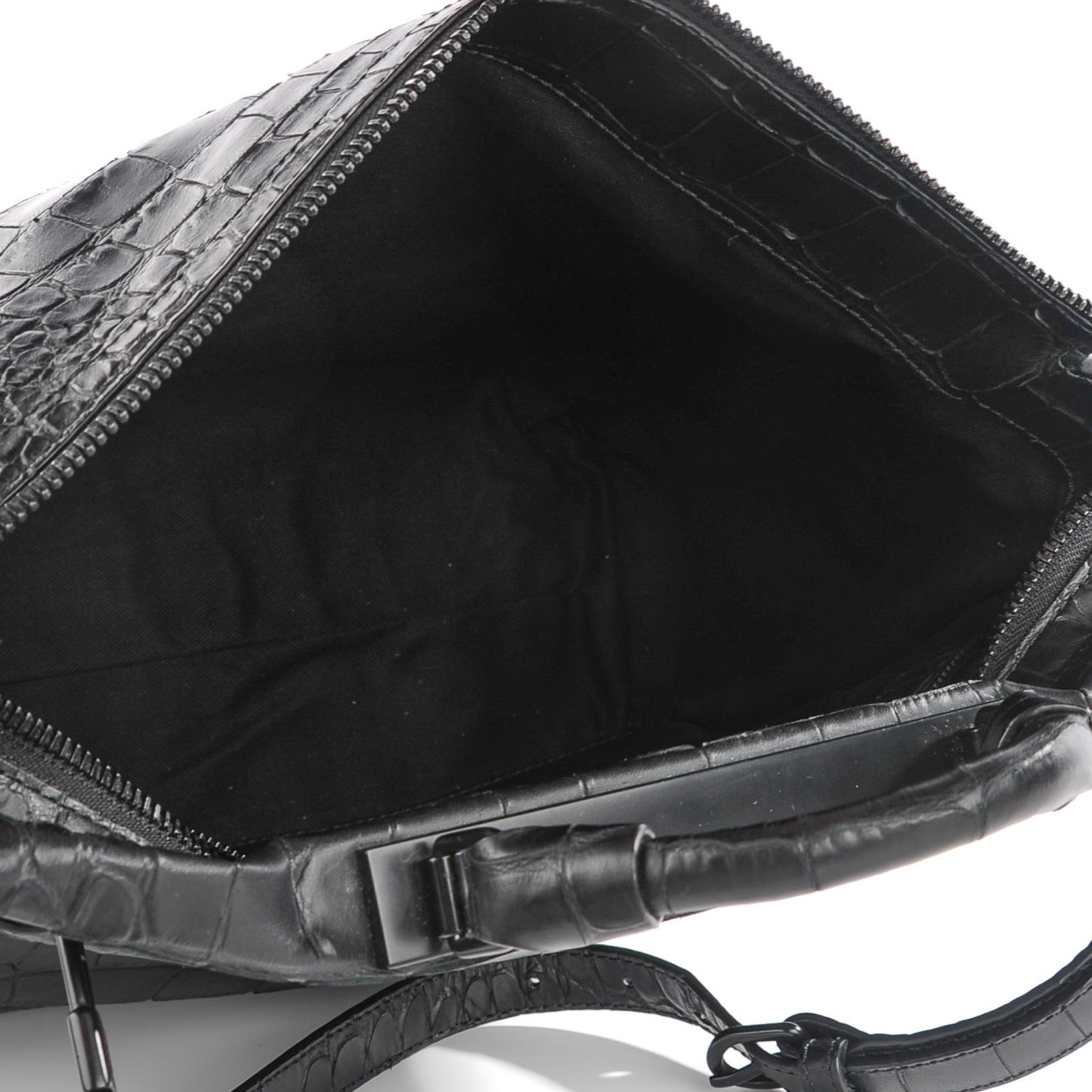 3.1 Crocodile Embossed Large Ryder Satchel Black