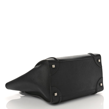 Celine Drummed Calfskin Mini Luggage Black 4 of 8