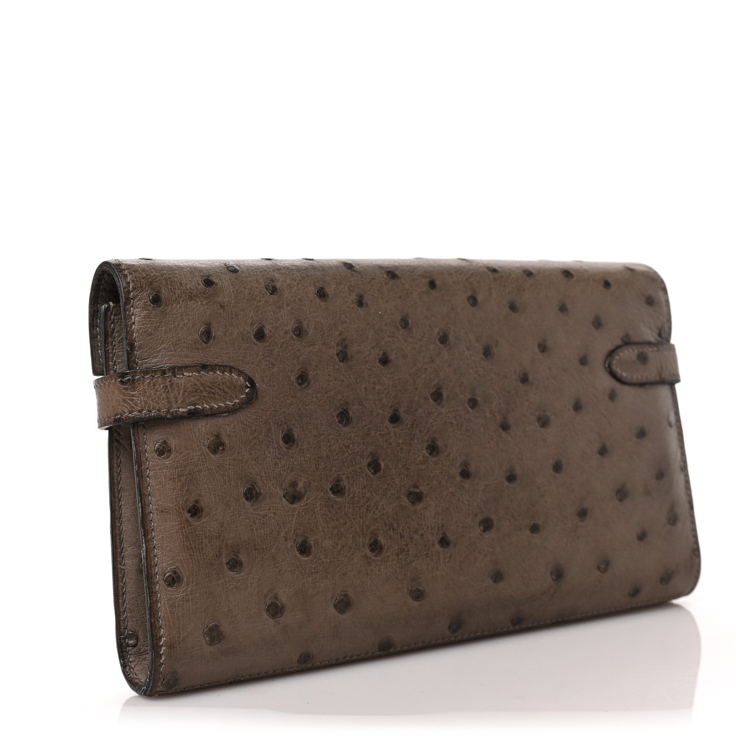 Hermes Ostrich Kelly Longue Wallet Gris Tourterelle 6 of 6