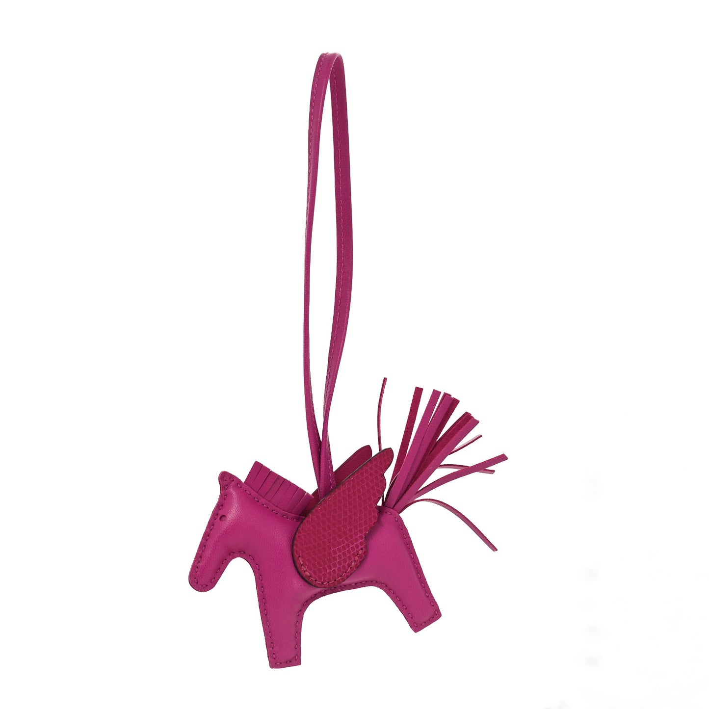 Milo Lambskin Lizard Touch Grigri Rodeo Pegase Horse Bag Charm PM Rose Poupre