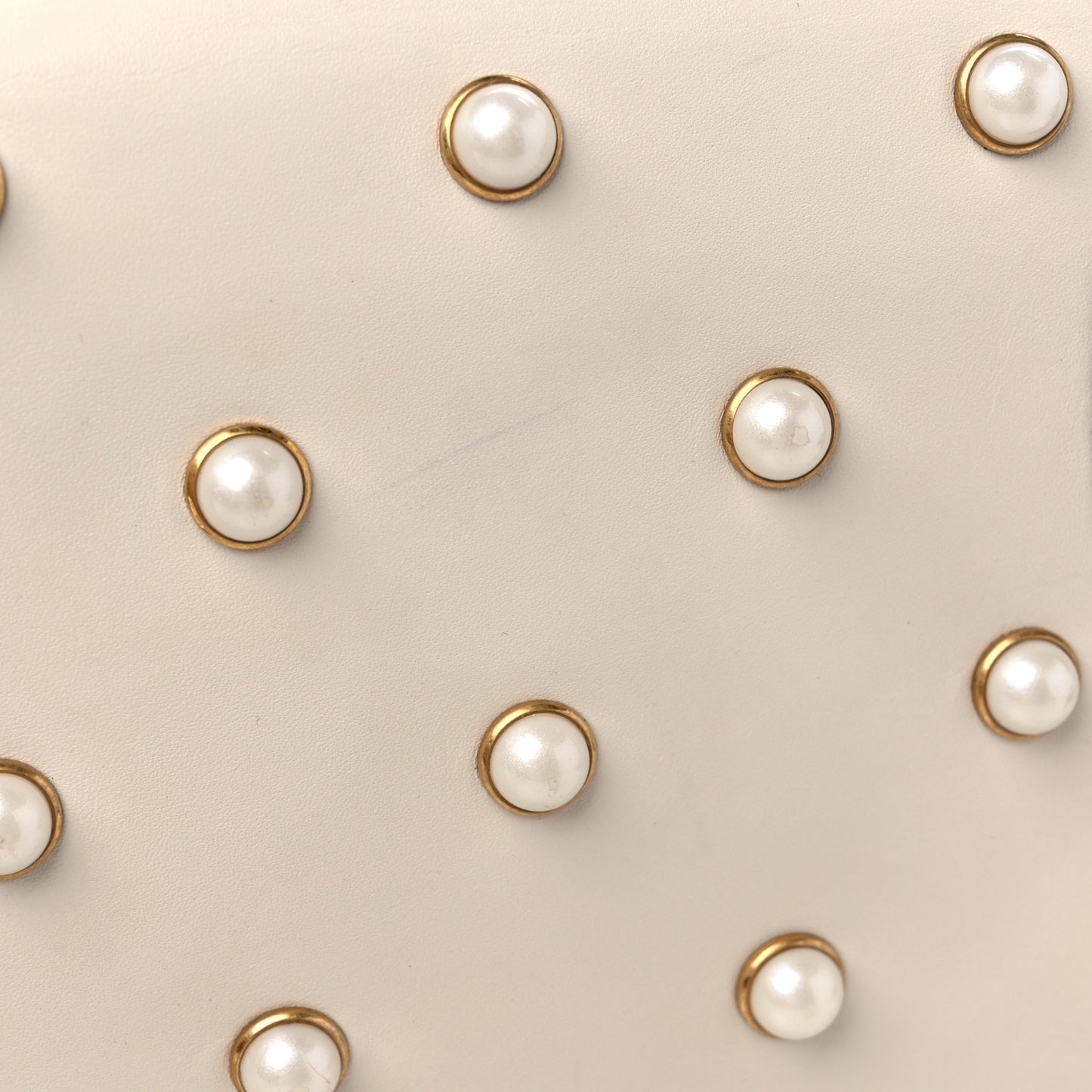 Nappa Pearl Studded Mini Queen Margaret Broadway Shoulder Bag Mystic White