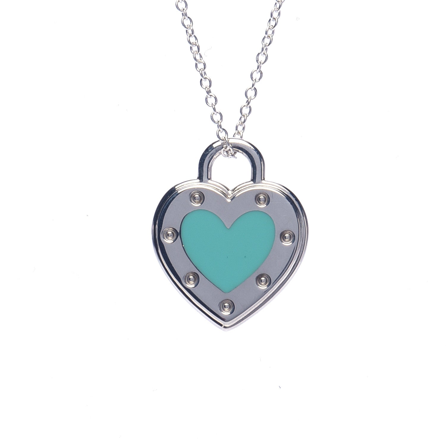 Tiffany Sterling Silver Enamel Return to Tiffany Love Heart Necklace Blue 4 of 7