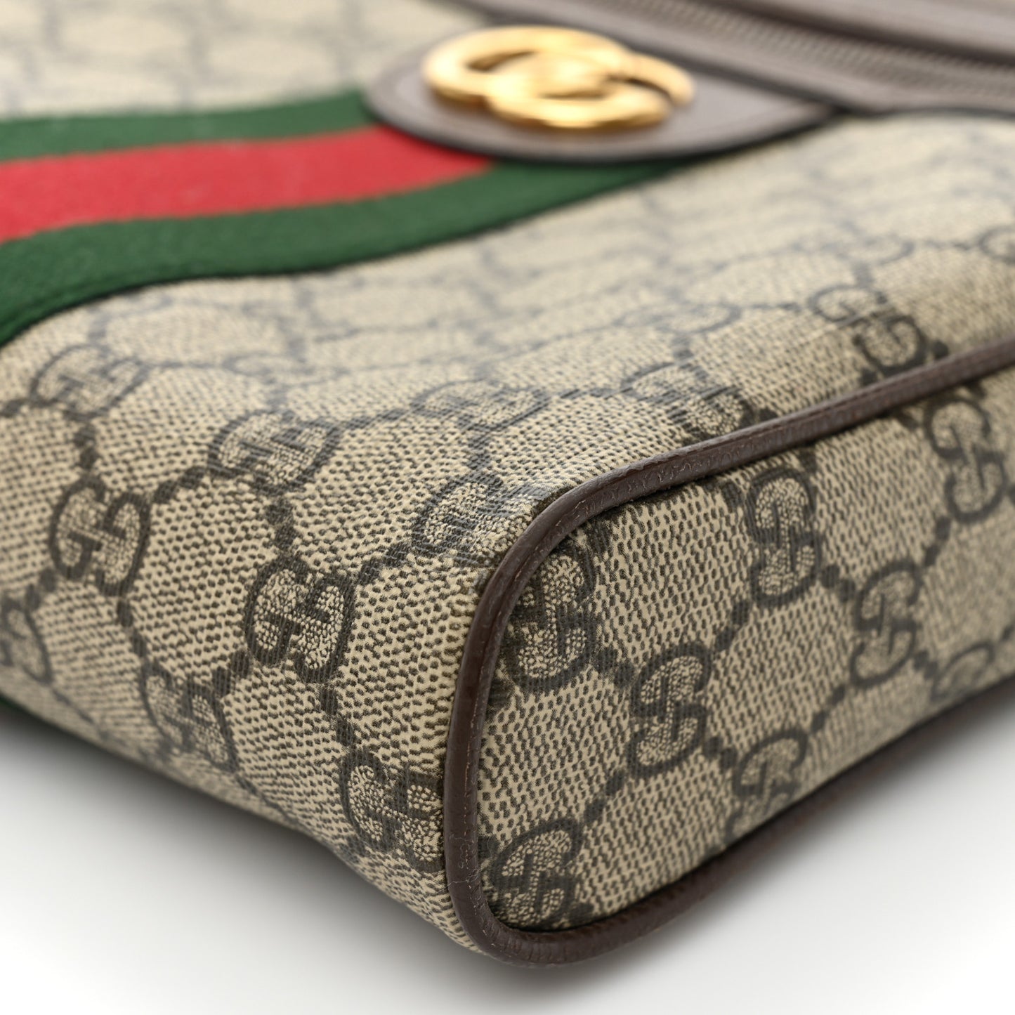 GG Supreme Monogram Web Small Ophidia Messenger Bag Brown