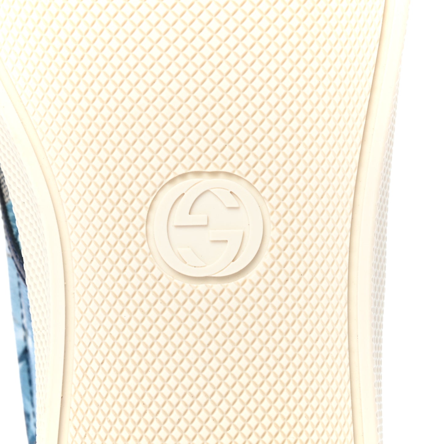 GG Supreme Monogram Blooms Mens Dublin Slip On Sneakers 6 Beige Blue Navy