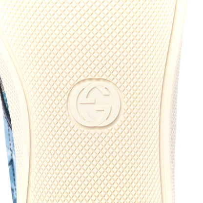 Gucci GG Supreme Monogram Blooms Mens Dublin Slip On Sneakers 6 Beige Blue Navy 6 of 8