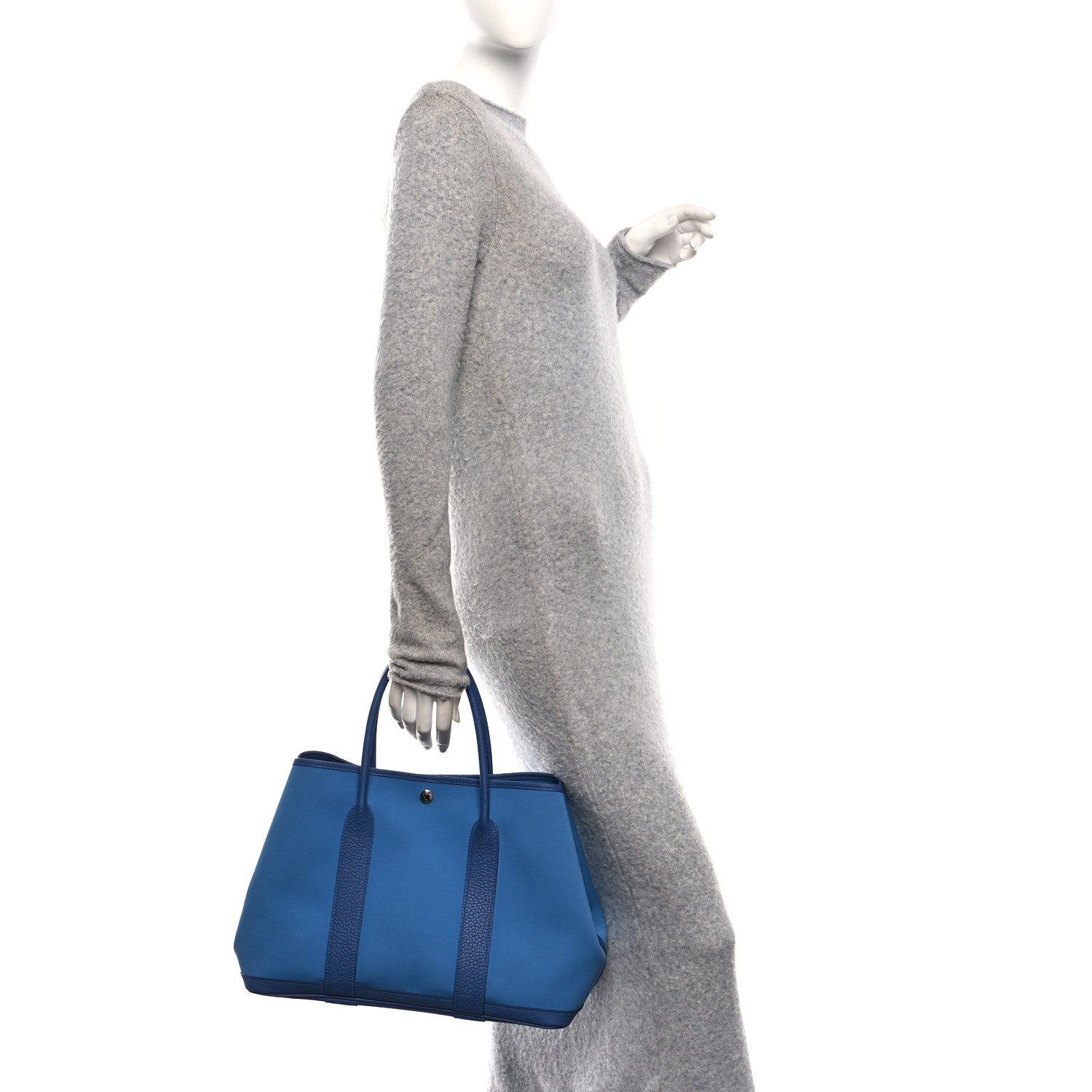 Hermes Toile Officier Negonda Garden Party 36 MM Azur Bleu