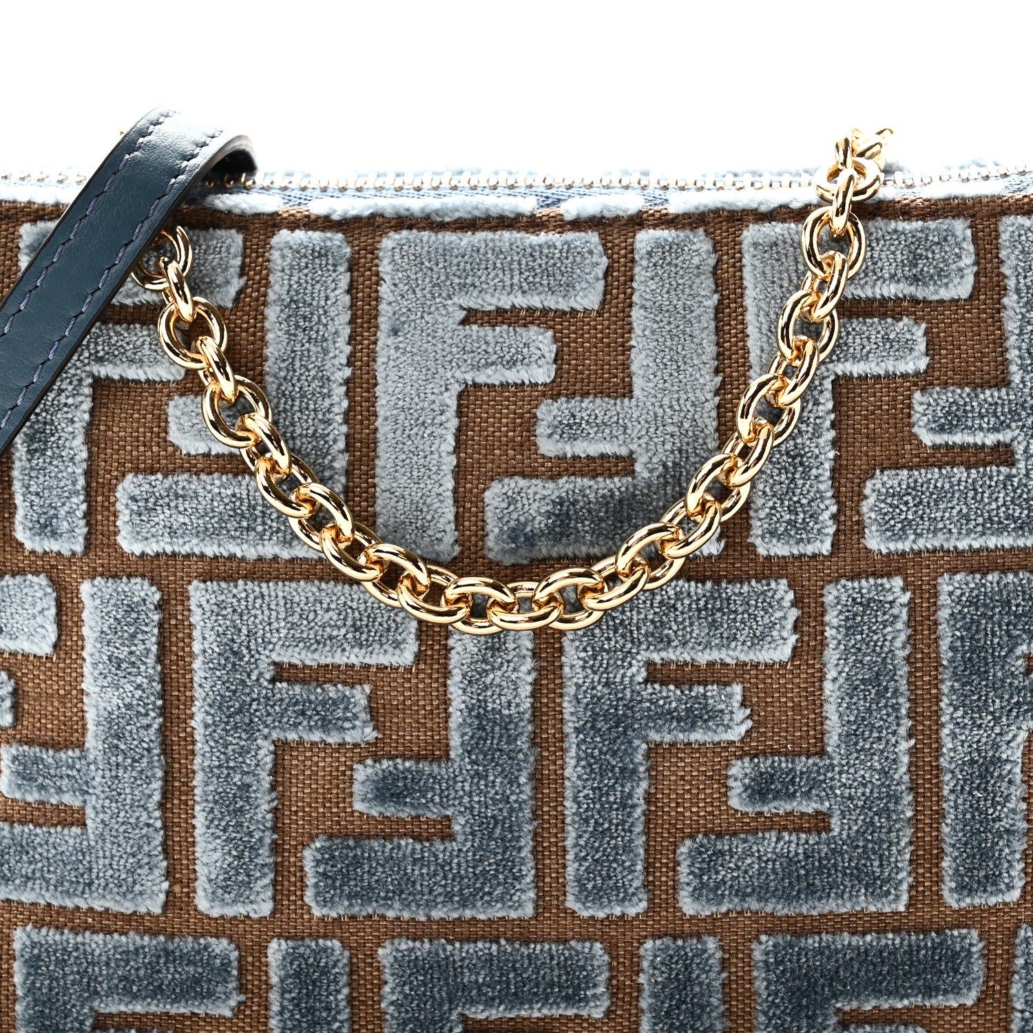 Fendi Velvet Jacquard FF Baguette Pouch Anice 7 of 9