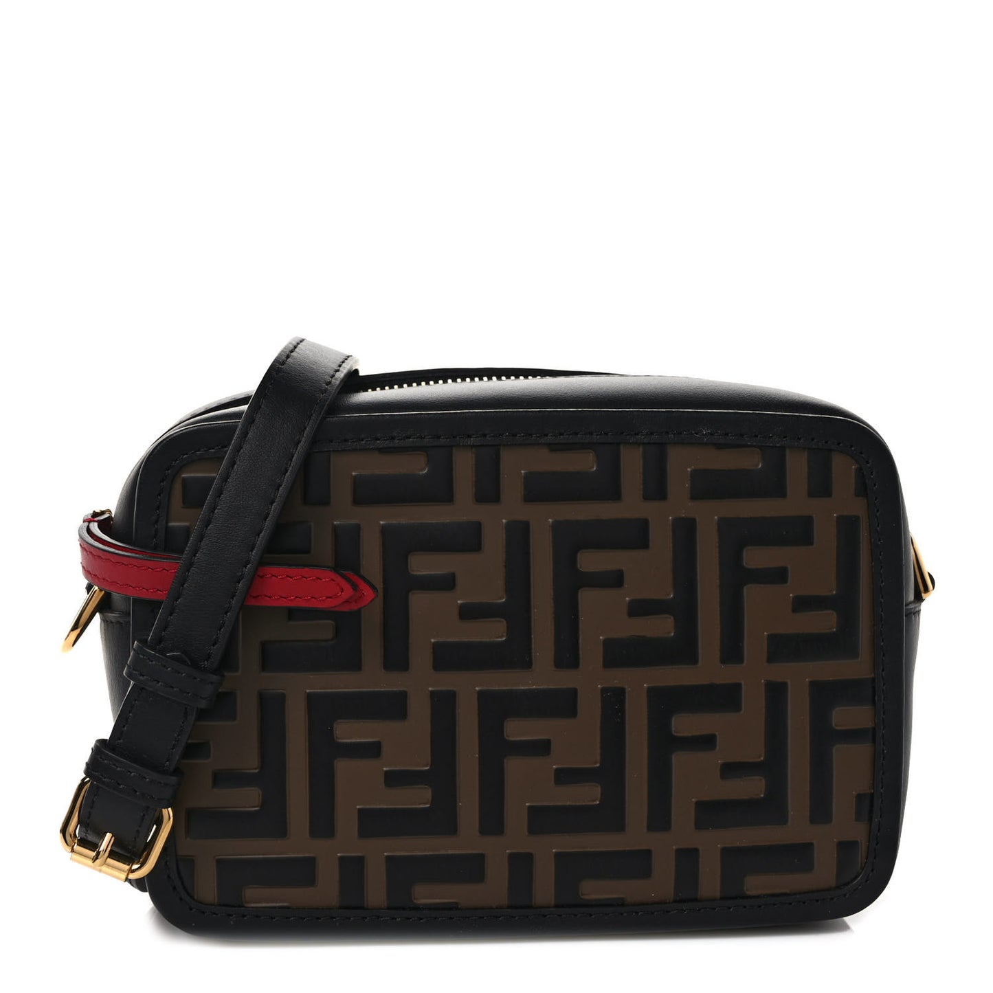 Vitello Century Bi-Color FF 1974 Embossed Mini Camera Case Maya Black