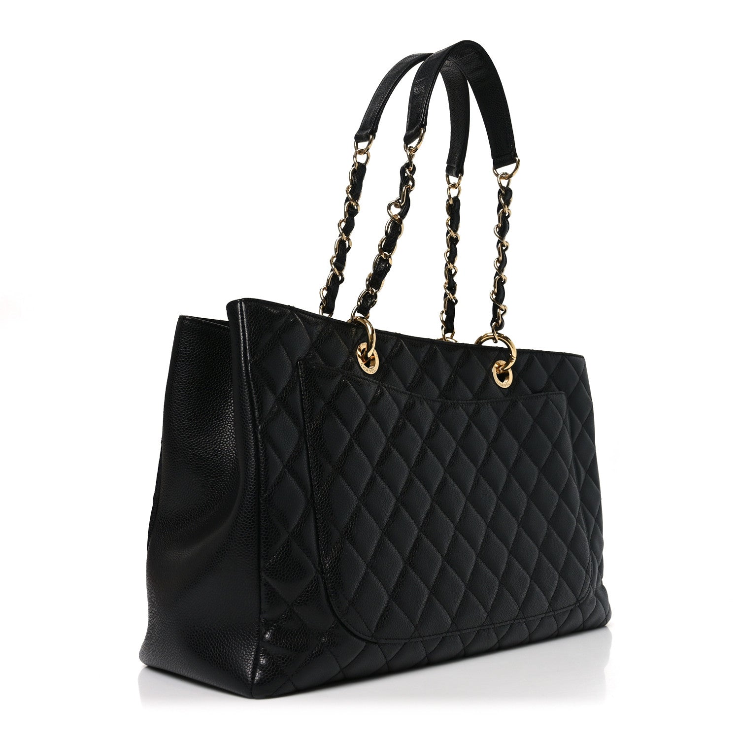 Chanel Caviar Quilted XL Grand Shopping Tote GST Black 3 of 10
