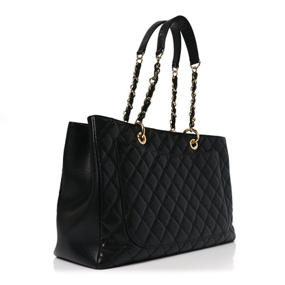 Chanel Caviar Quilted XL Grand Shopping Tote GST Black 3 of 10