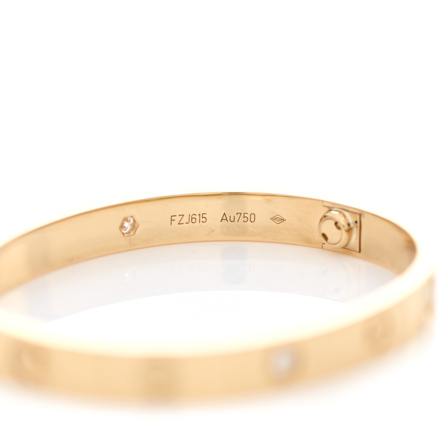 18K Yellow Gold 4 Diamond LOVE Bracelet 16
