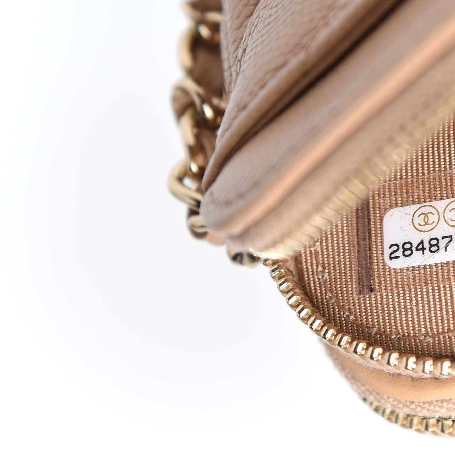 Chanel Caviar Quilted Small Clutch With Chain Beige 7 of 10