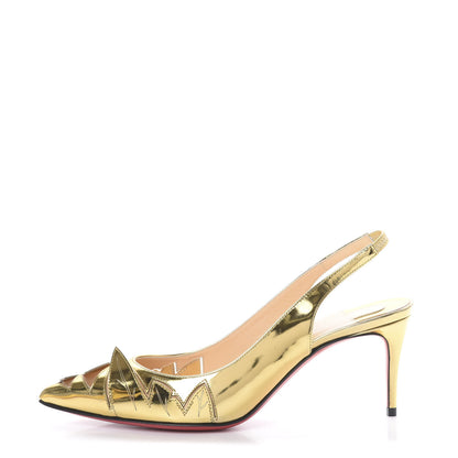 Christian Louboutin Rete Specchio Frescobella 70 Pumps 35 Gold 1 of 10