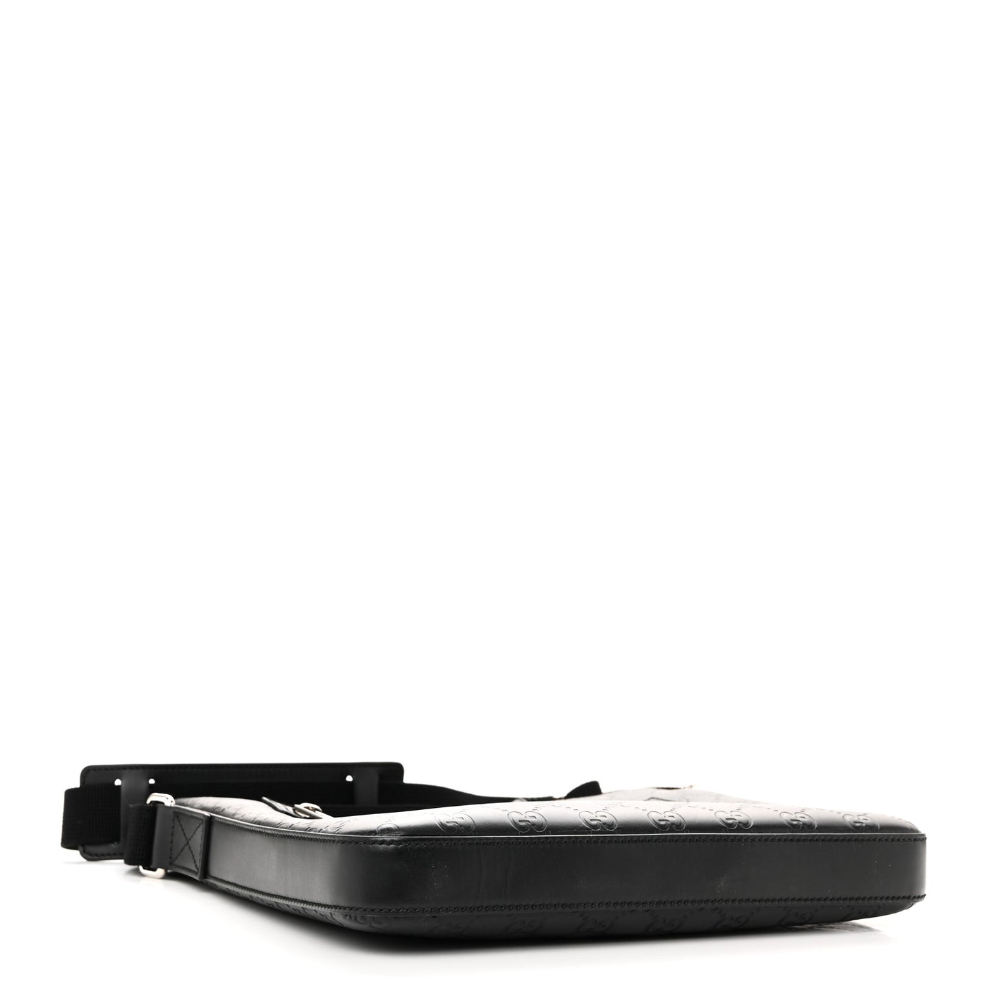 Guccissima Signature Medium Flat Messenger Bag Black