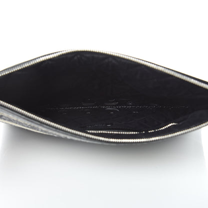 Chanel Striped Canvas Deauville Pouch Clutch Black 5 of 8