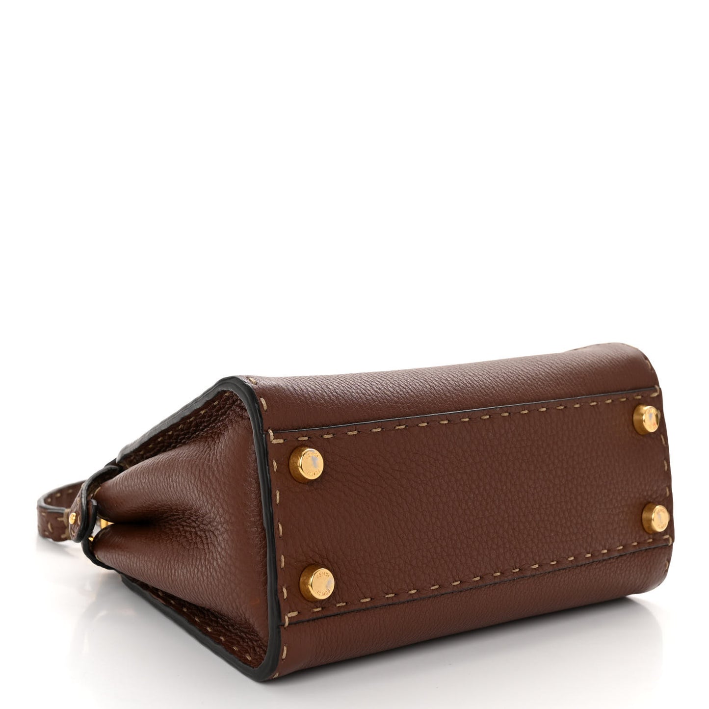 Cuoio Romano Snakeskin Selleria Bi-Color Mini Peekaboo Iconic Satchel Ghianda Camelia White
