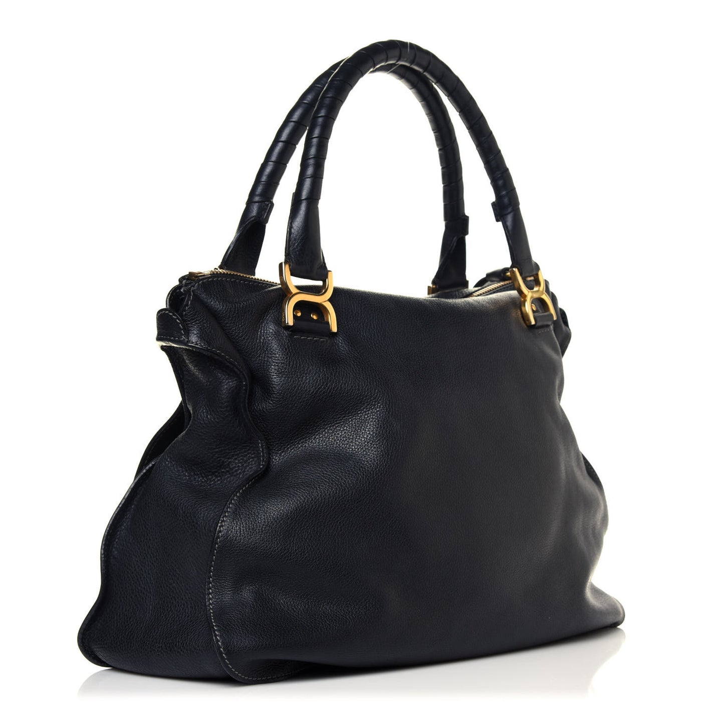 Calfskin Medium Marcie Satchel Black