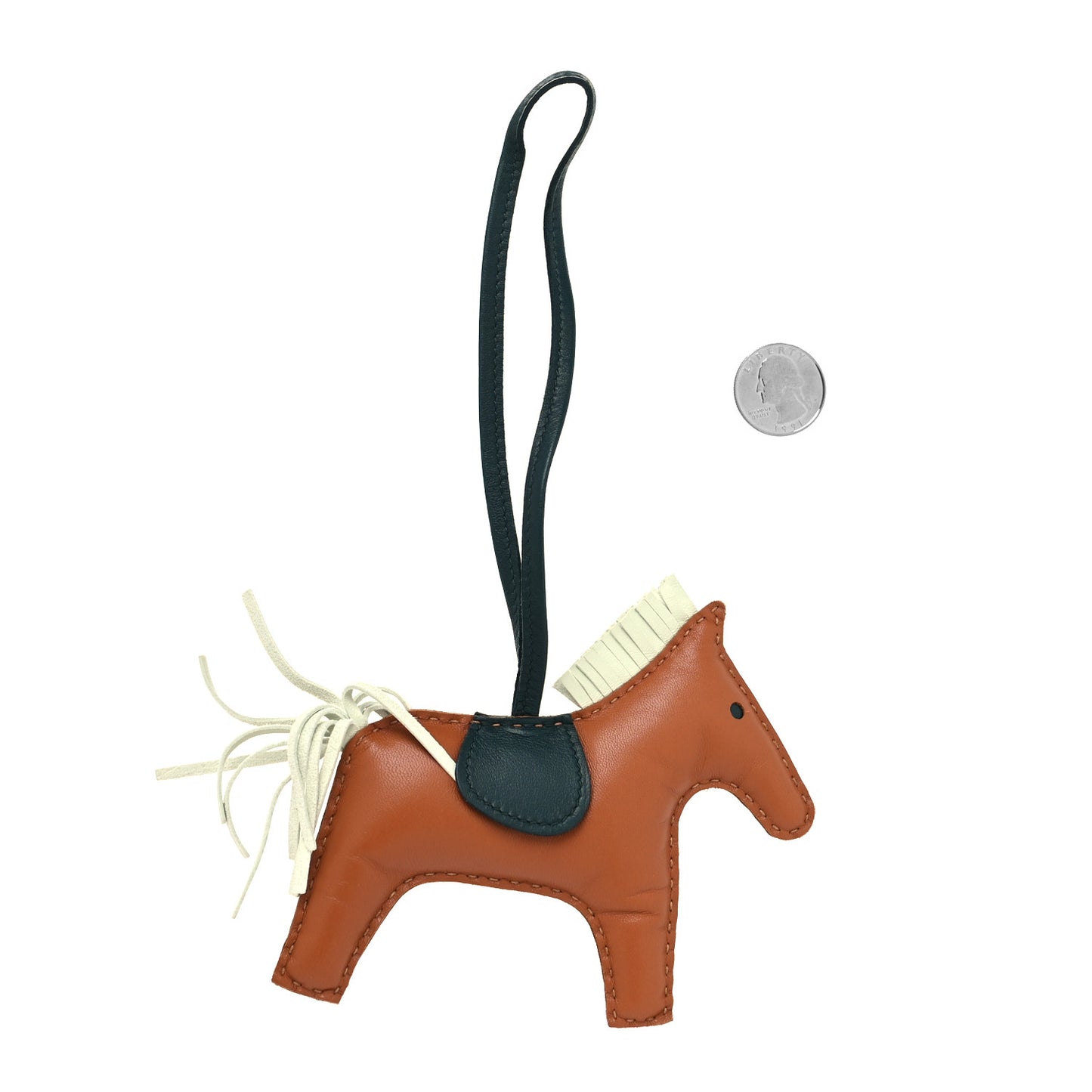 Milo Lambskin Grigri Rodeo Horse Bag Charm Gold Vert Cypress Vert Fizz