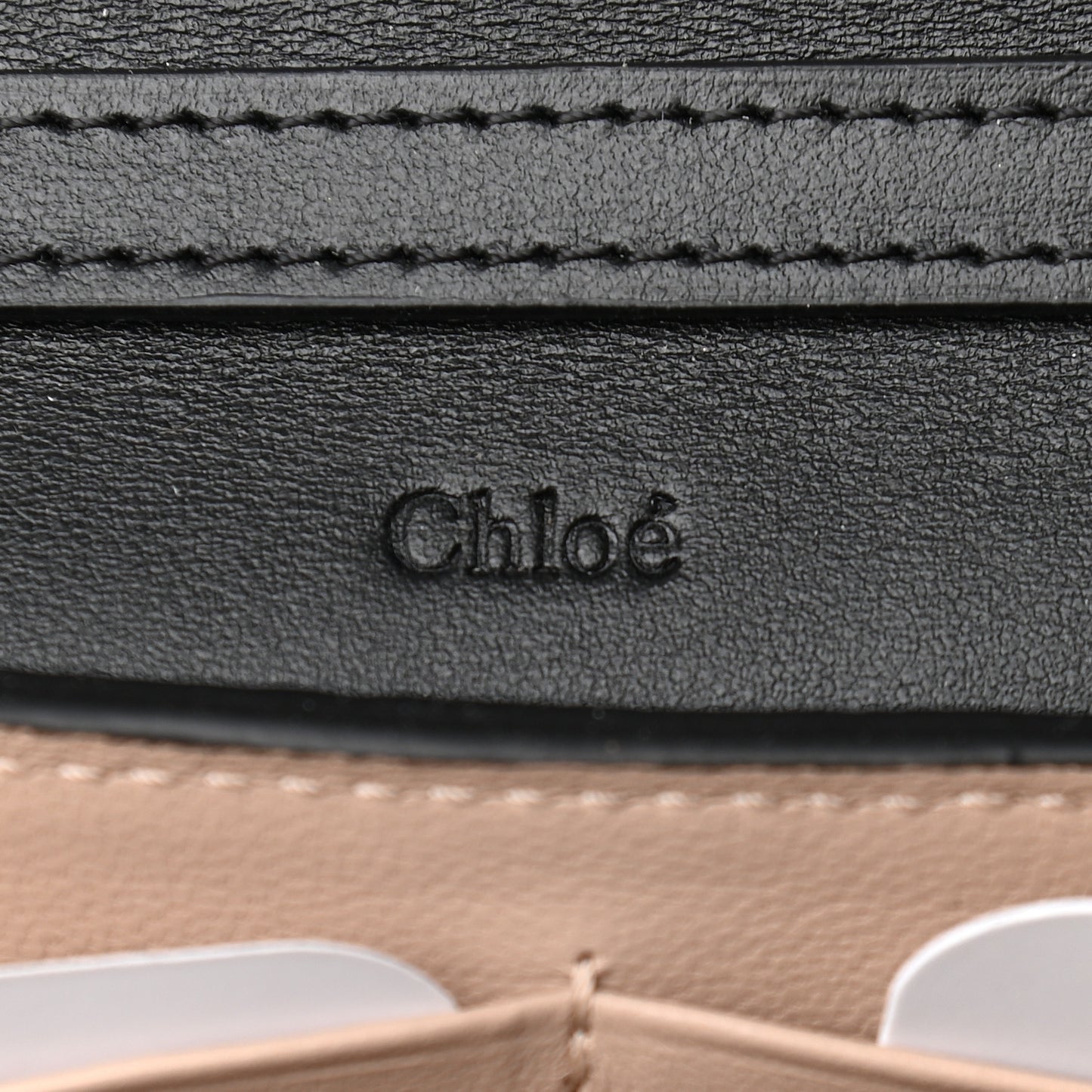 Shiny Grained Calfskin Aby Wallet on Chain Black