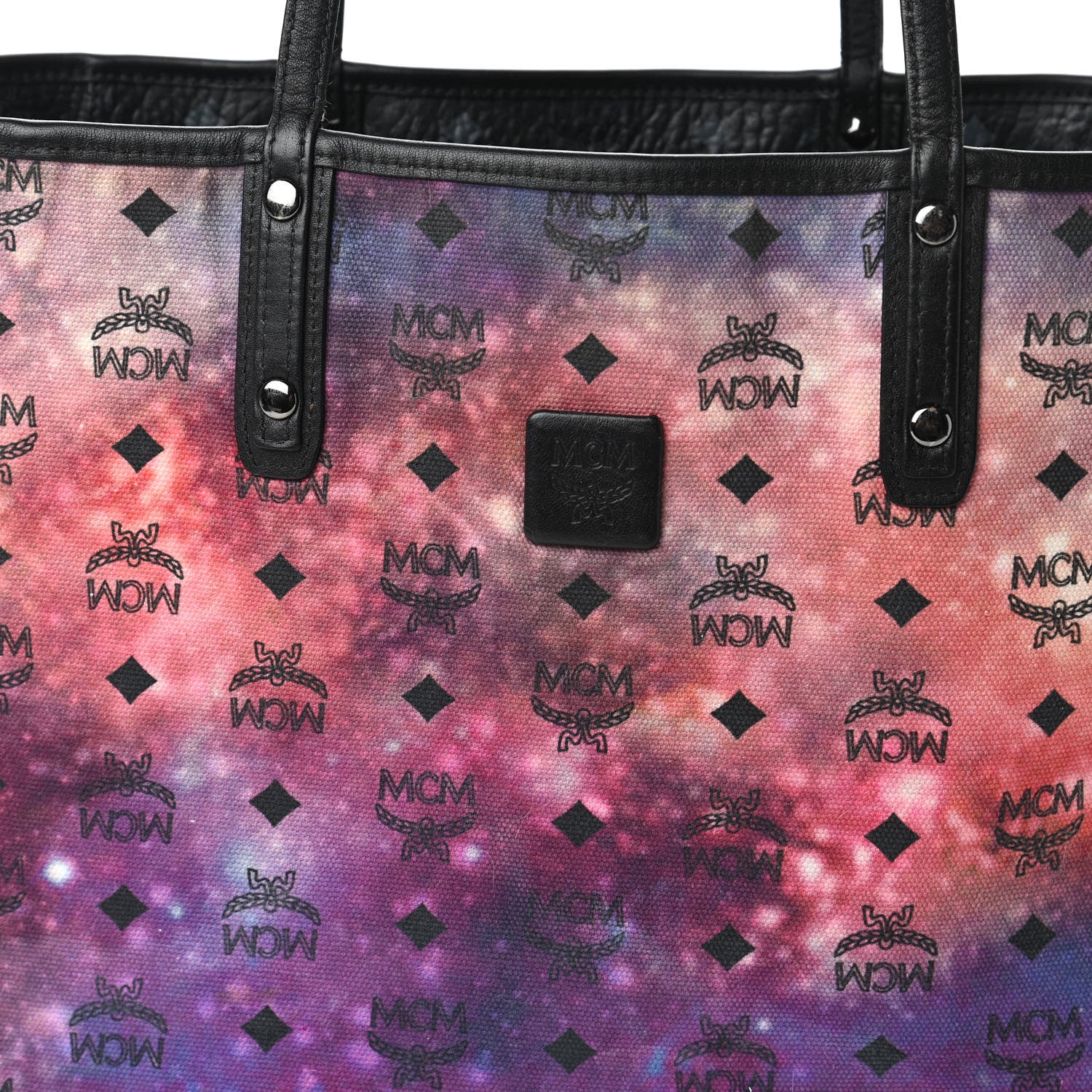 MCM Metallic Galaxy Visetos Medium Project Reversible Shopper Tote Black Multicolor 15 of 16