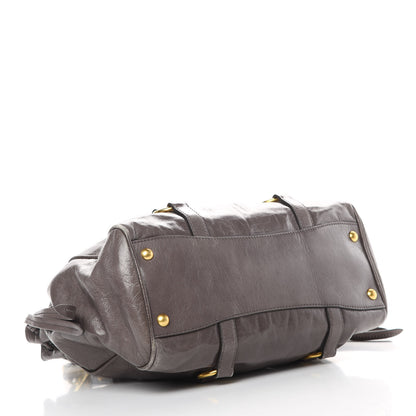 Miu Miu Vitello Shine Double Zip Tote Fumo 4 of 16