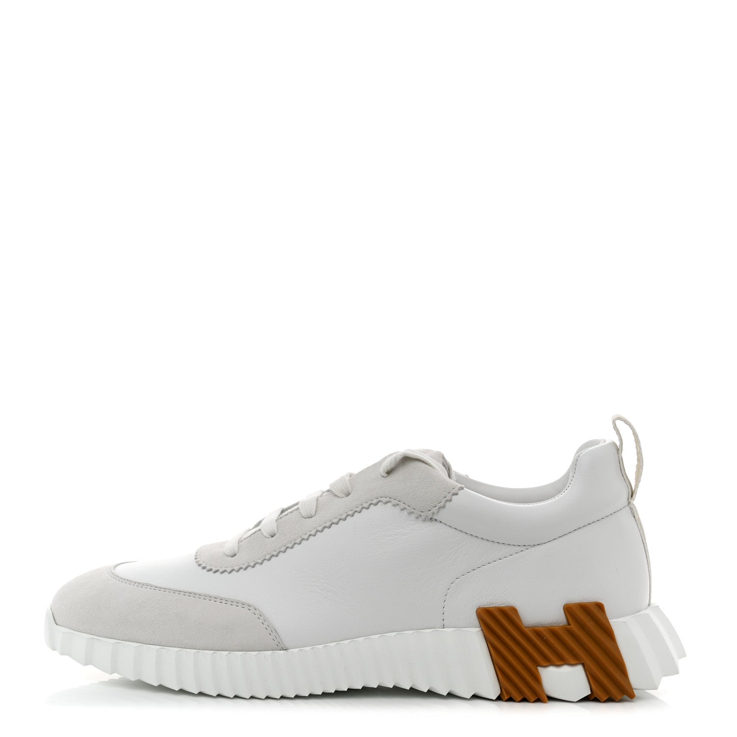 Hermes Technical Canvas Suede Goatskin Bouncing Sneakers 42 White Multicolor 1 of 8