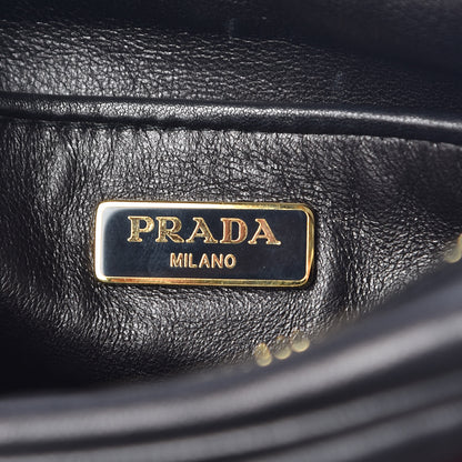 Prada Nappa Fiocco Bow Crossbody Clutch Black Fuoco 6 of 9