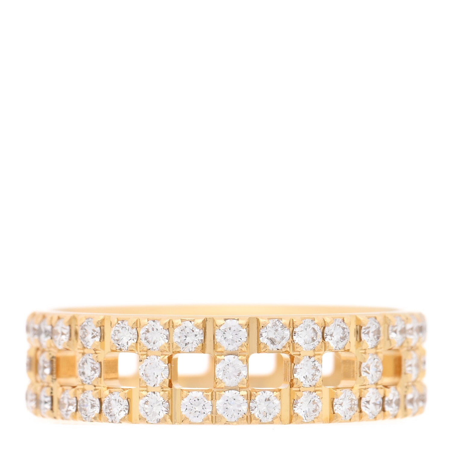 Tiffany 18K Yellow Gold Diamond T True Wide Ring 54 7 3 of 4