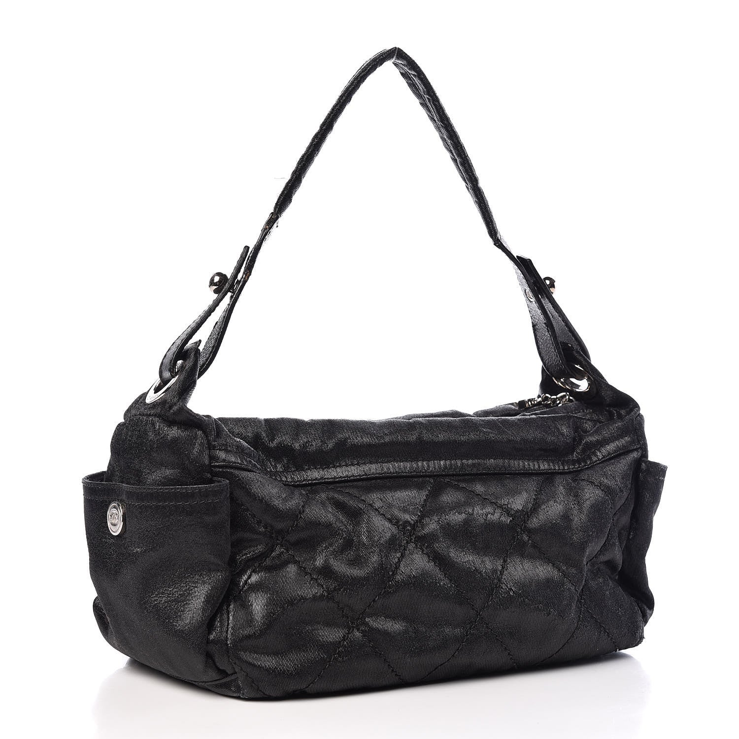 Chanel Coated Canvas Paris Biarritz Hobo Black 3 of 13
