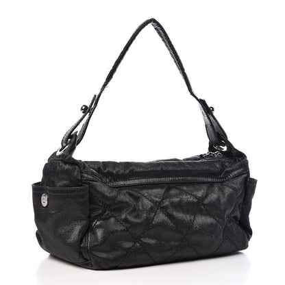 Chanel Coated Canvas Paris Biarritz Hobo Black 3 of 13