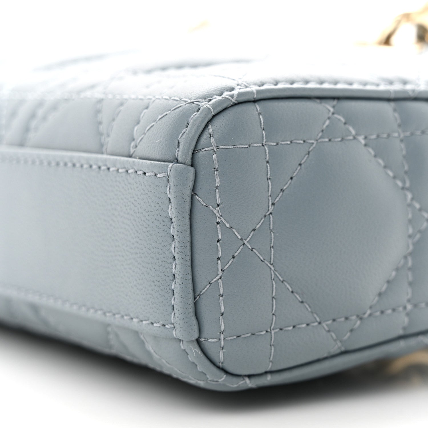 Christian Dior Lambskin Cannage Micro Lady D-Joy Cloud Blue