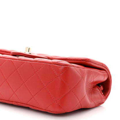 Chanel Lambskin Quilted Mini Rectangular Flap Red 10 of 11