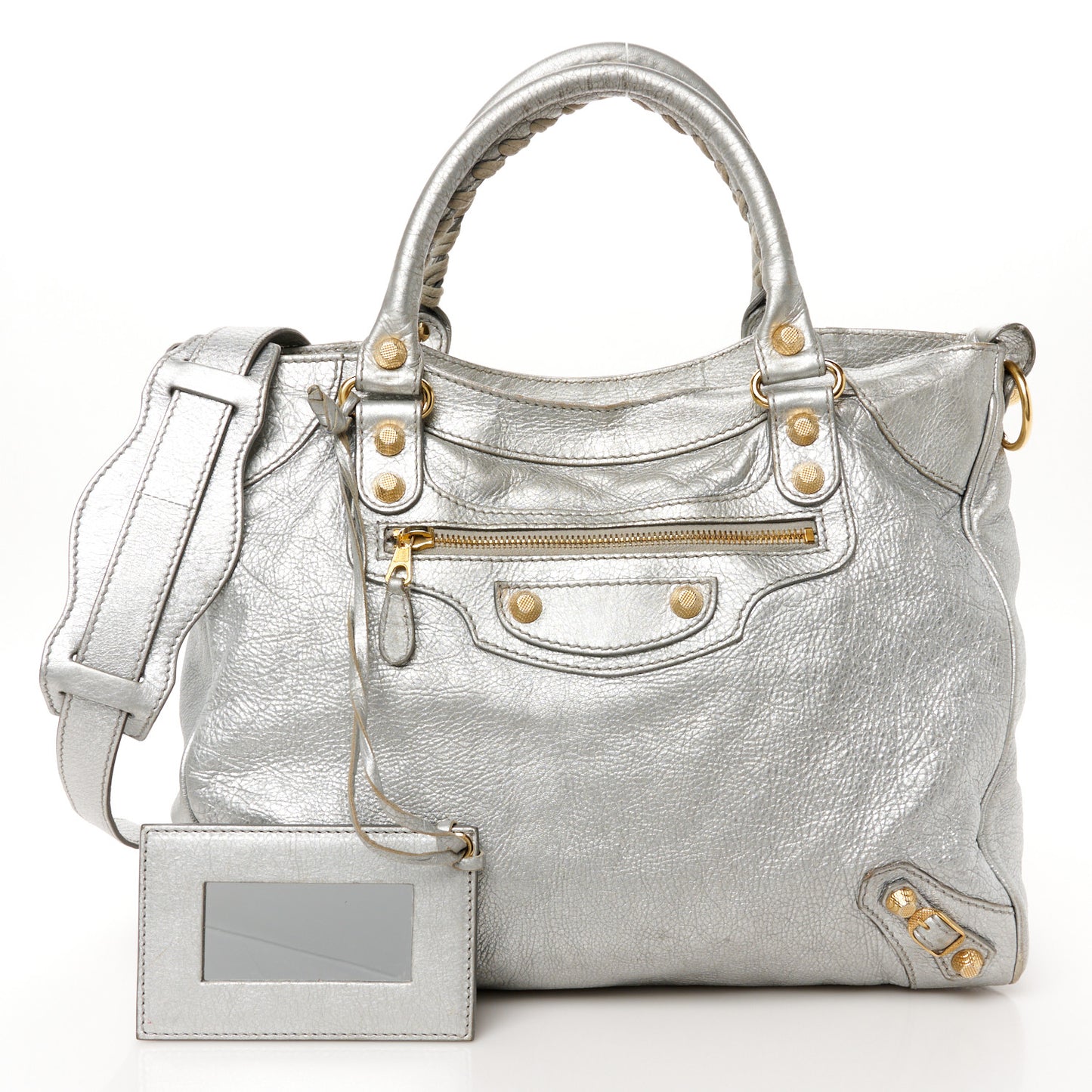 Metallic Agneau Giant 12 Gold Hardware Velo Gris Aluminum