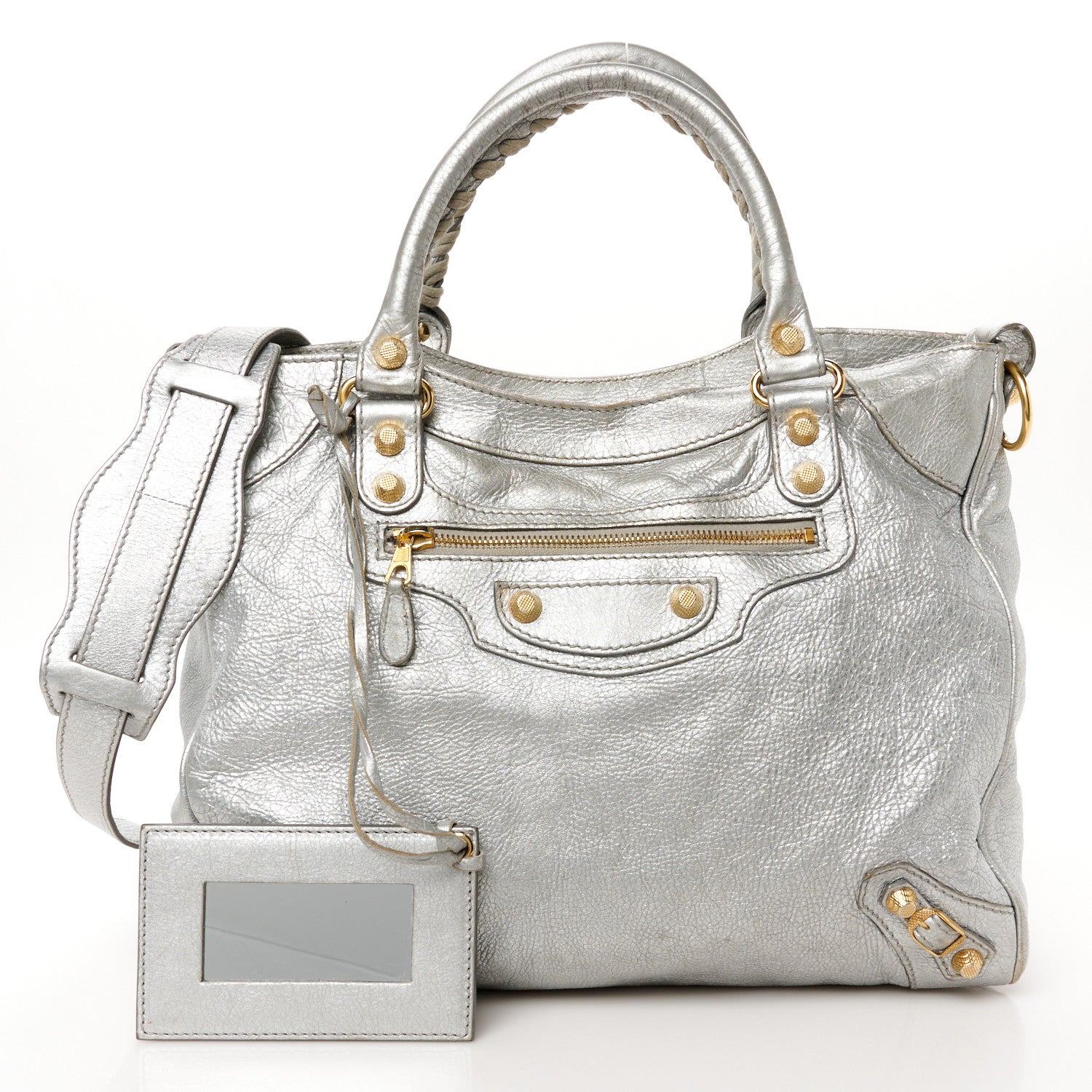 Balenciaga Metallic Agneau Giant 12 Gold Hardware Velo Gris Aluminum 3 of 12