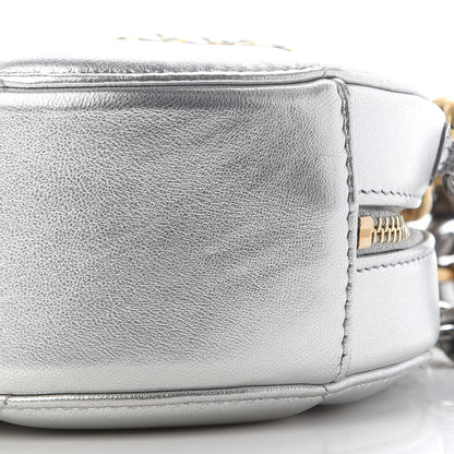 Chanel Metallic Lambskin Quilted Chanel 19 Round Clutch With Chain Silver 9 of 9